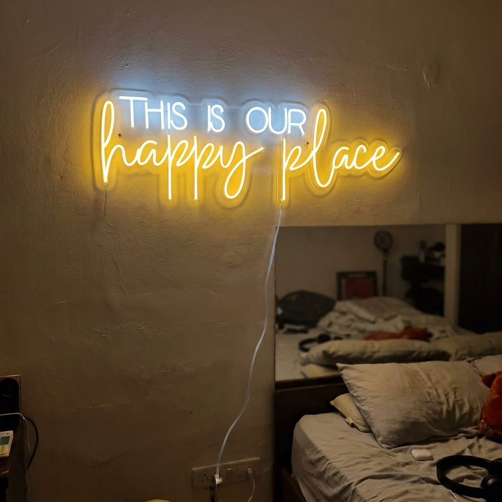 Happy Place LED Neon Sign Detail View - 1